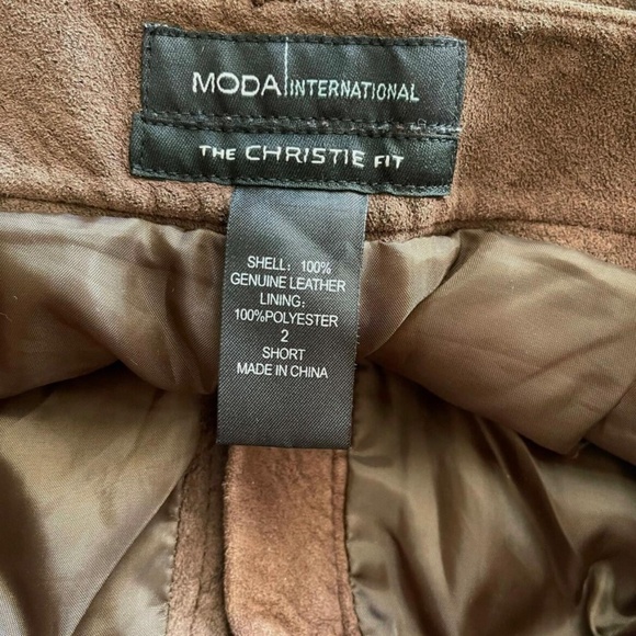 Moda International Genuine Leather Suede Flare Pants - Picture 6 of 6